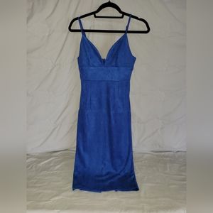 Lulus Royal Blue Midi Dress Size S, soft and elegant